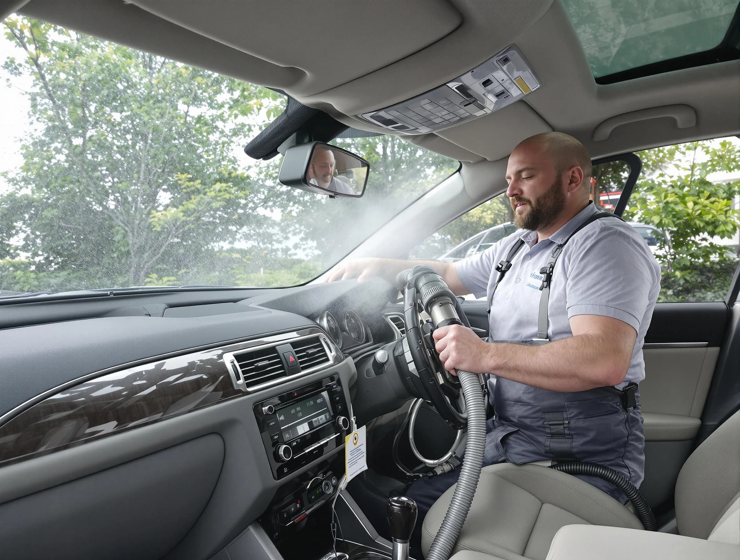 Farmington Air Duct Cleaning specialist performing professional car duct cleaning in Farmington