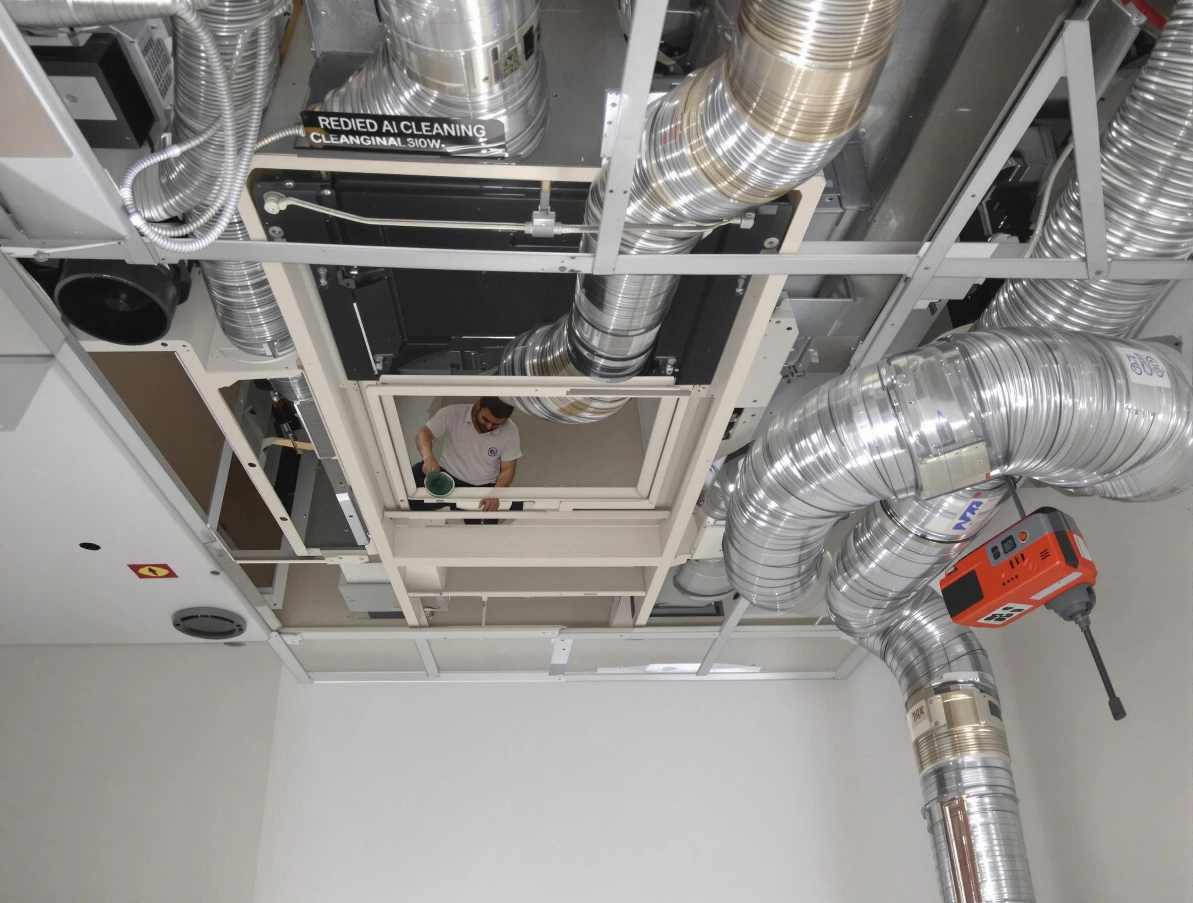 Farmington Air Duct Cleaning technician performing detailed central duct system cleaning in Farmington