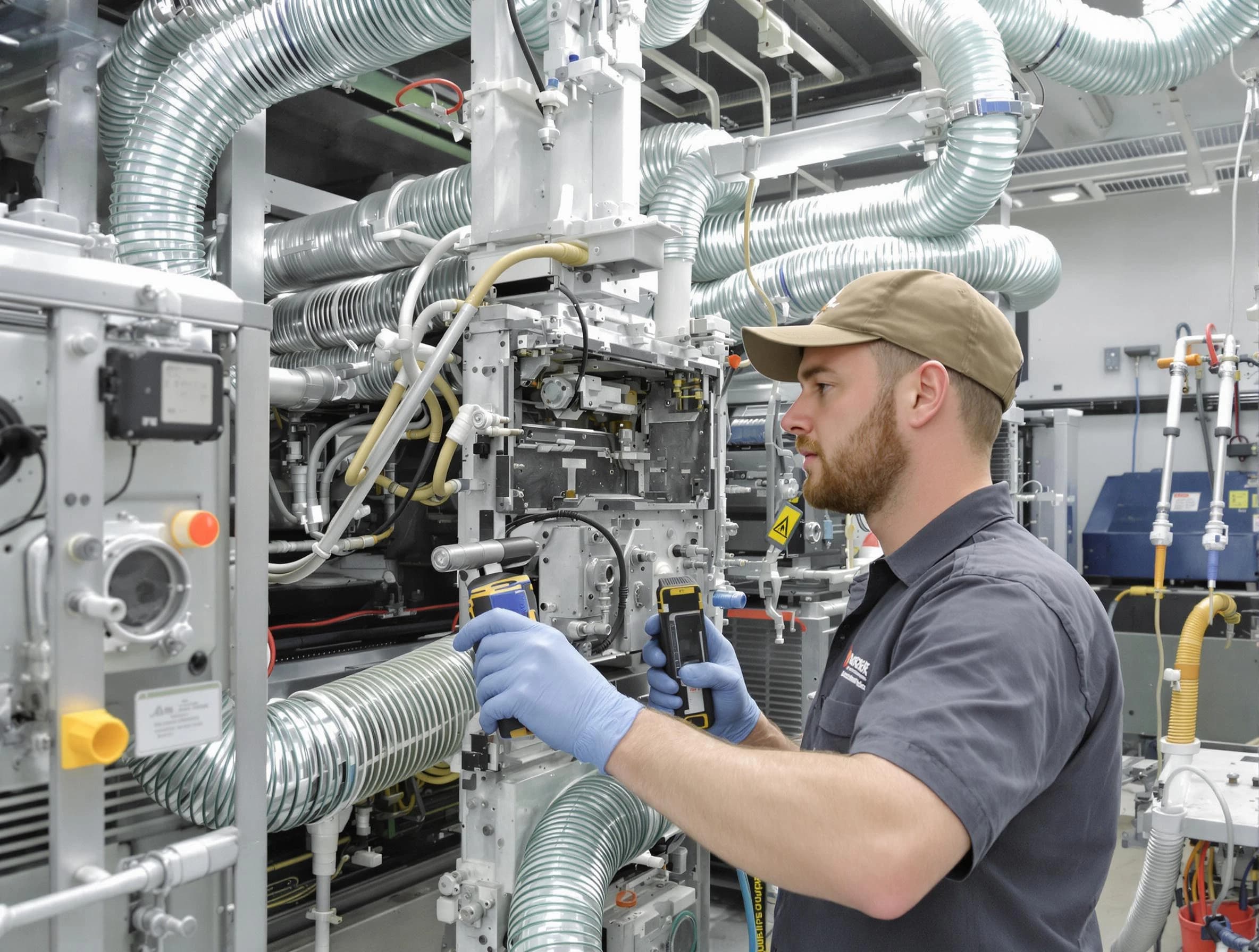 Farmington Air Duct Cleaning technician performing precision commercial coil cleaning at a business facility in Farmington