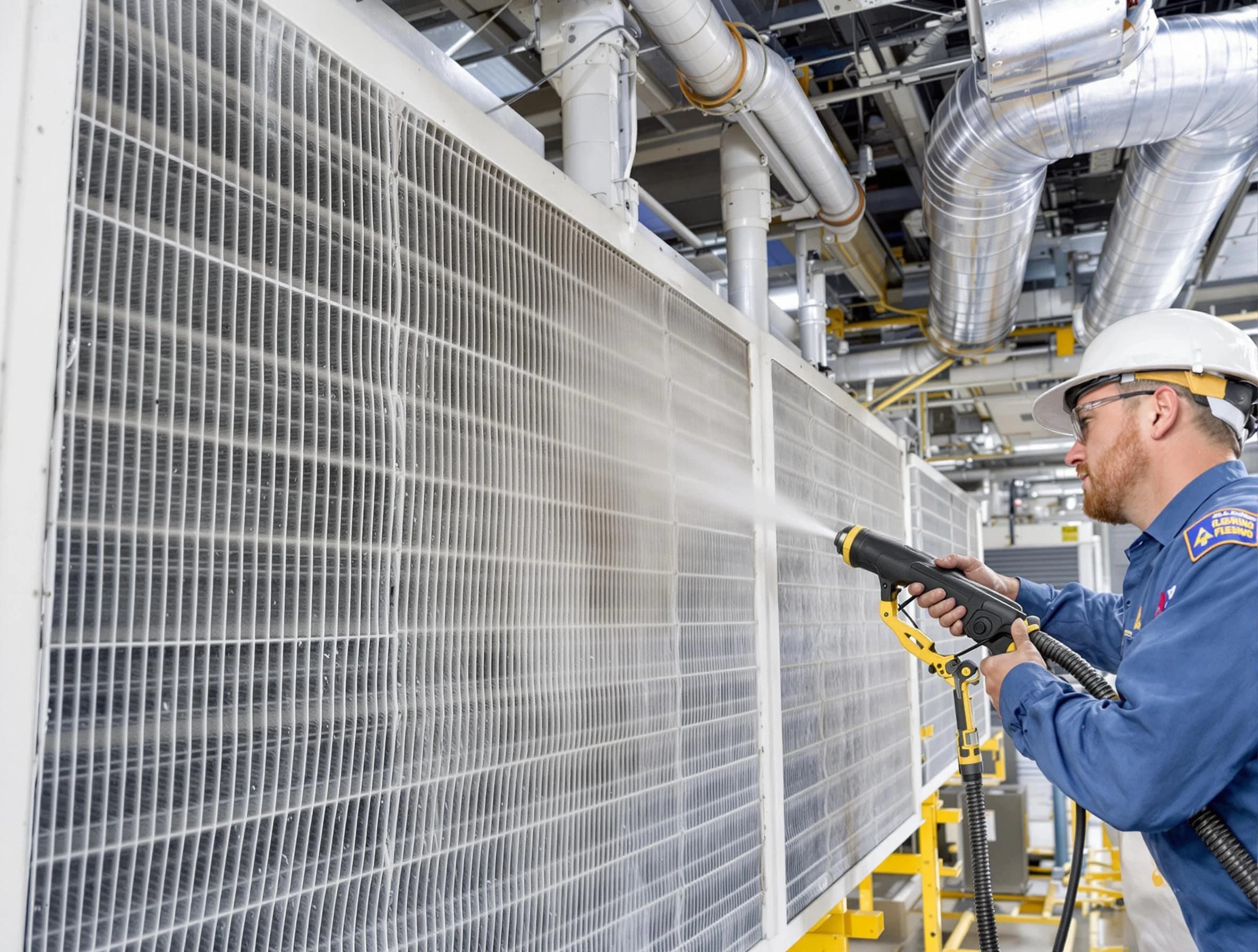 Professional commercial coil cleaning by Farmington Air Duct Cleaning in Farmington