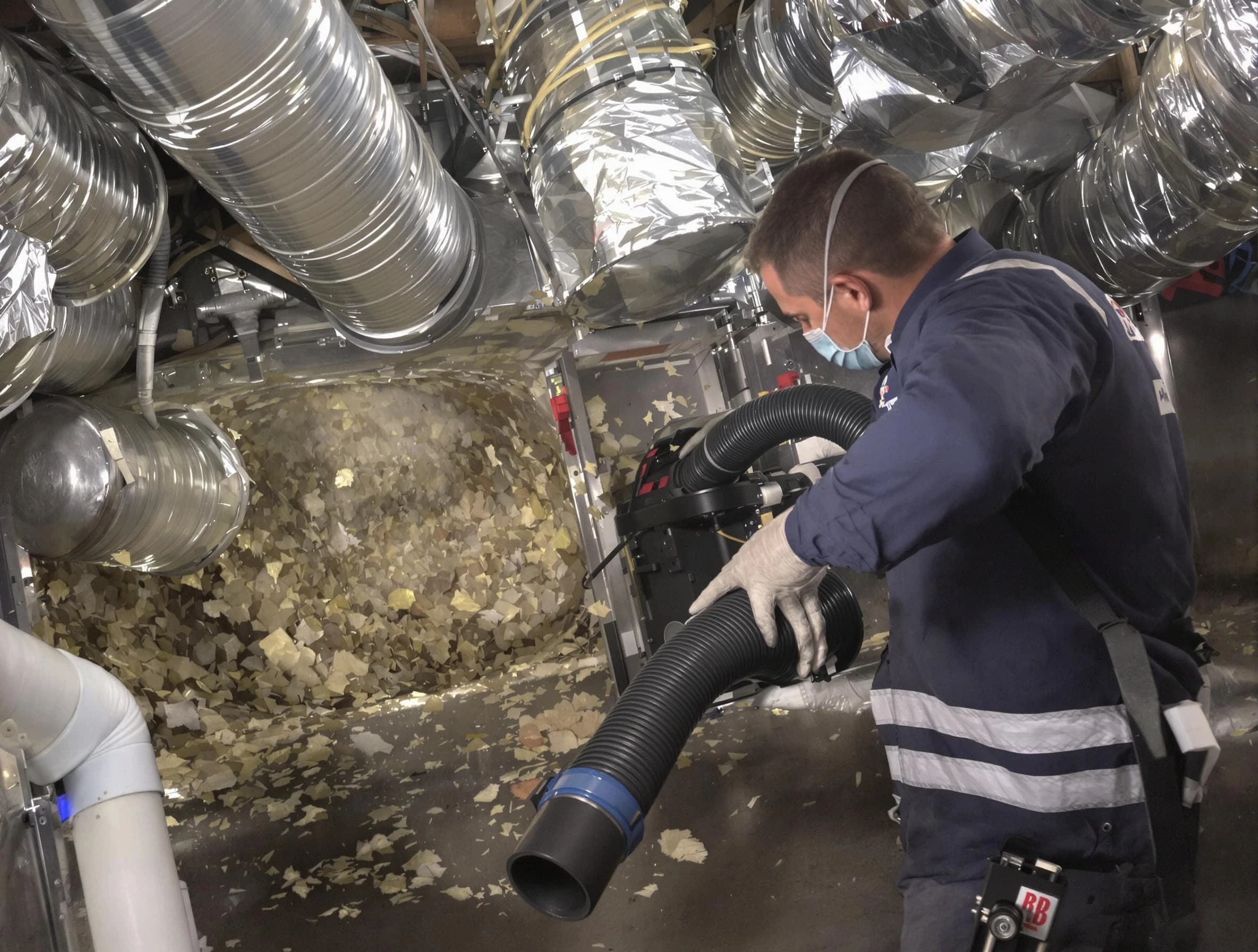 Farmington Air Duct Cleaning specialist operating negative pressure cleaning equipment for thorough duct maintenance in Farmington