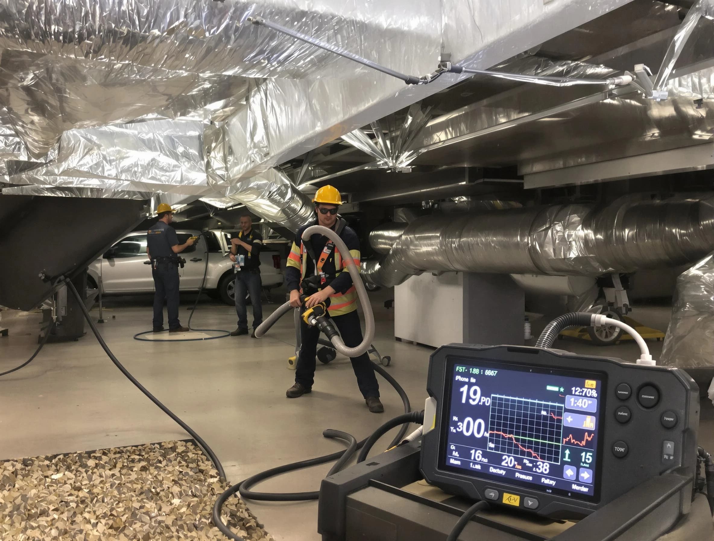 Professional negative pressure duct cleaning by Farmington Air Duct Cleaning in Farmington