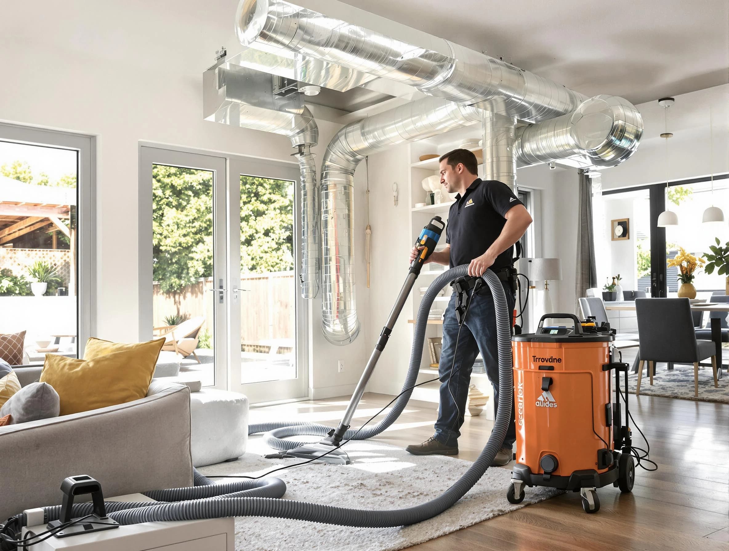 Farmington Air Duct Cleaning specialist performing thorough residential duct cleaning using advanced equipment in Farmington