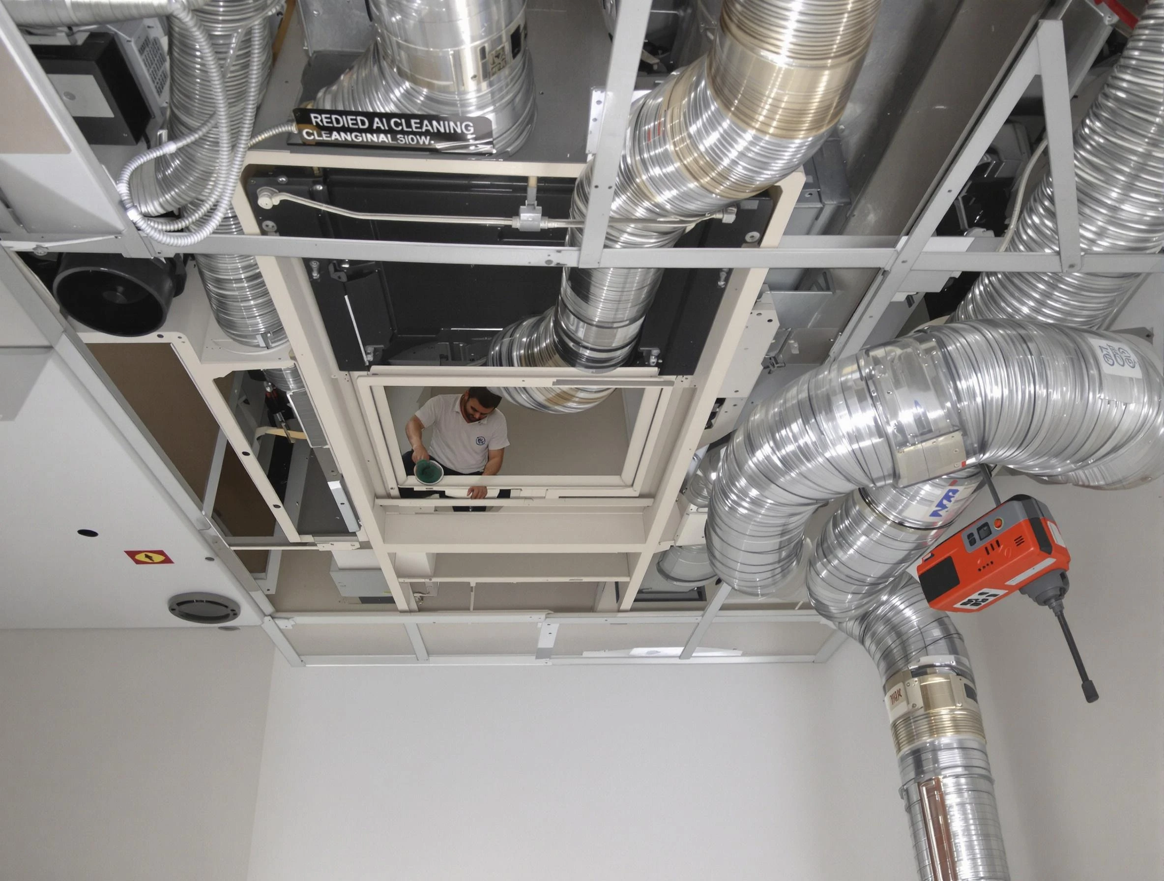 Farmington Air Duct Cleaning technician performing detailed central duct system cleaning in Farmington